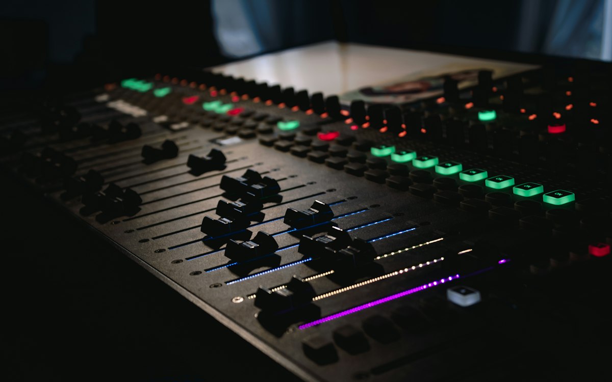 Audio mixing console used for event sound and AV production Audio mixing console used for event sound and AV production