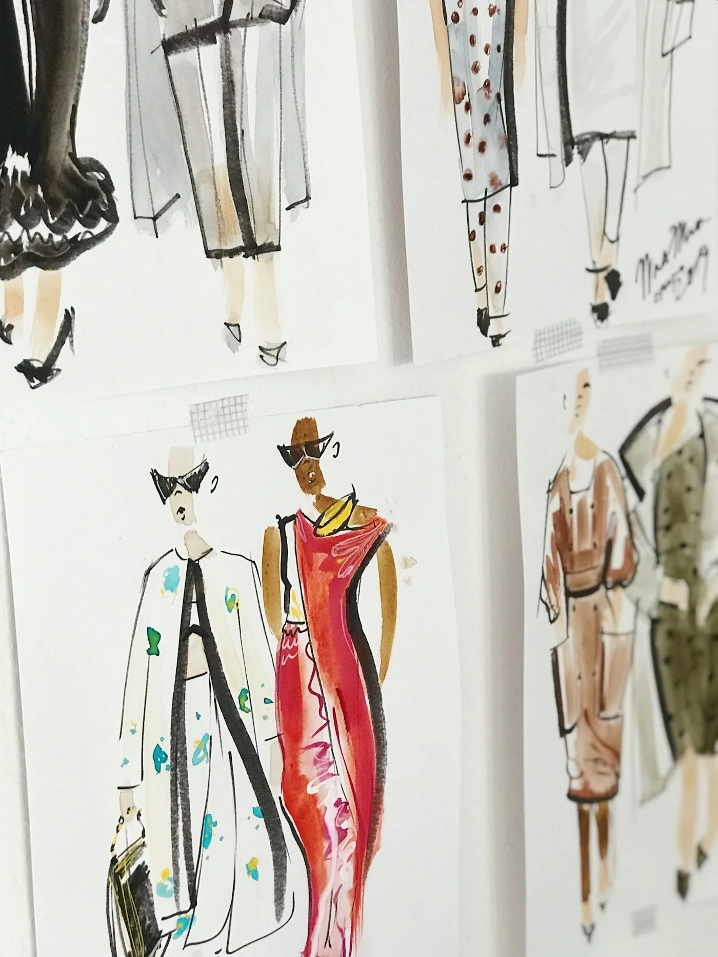 Fashion mood board and creative direction sketches Fashion mood board and creative direction sketches