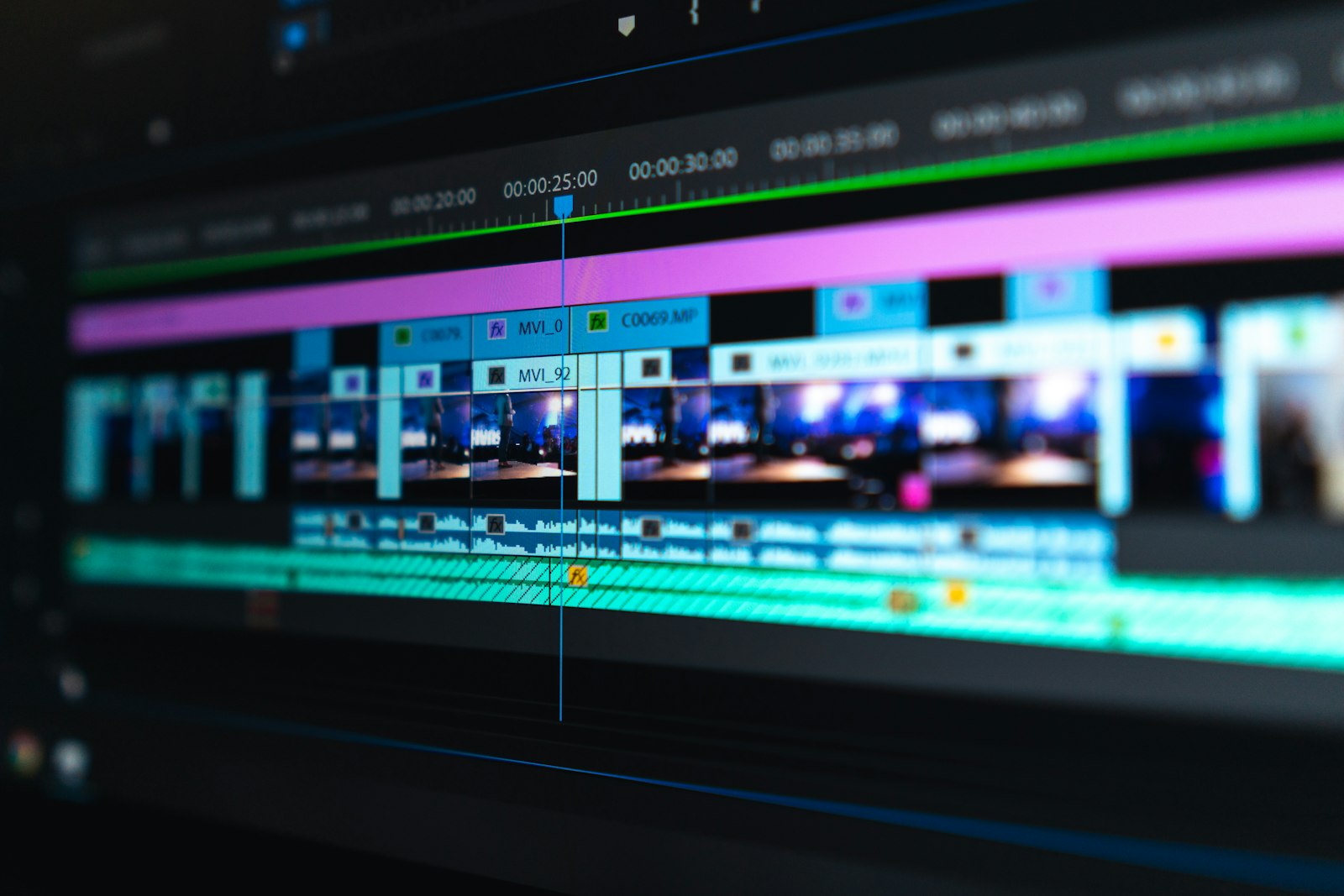 Video editing timeline for the first cut