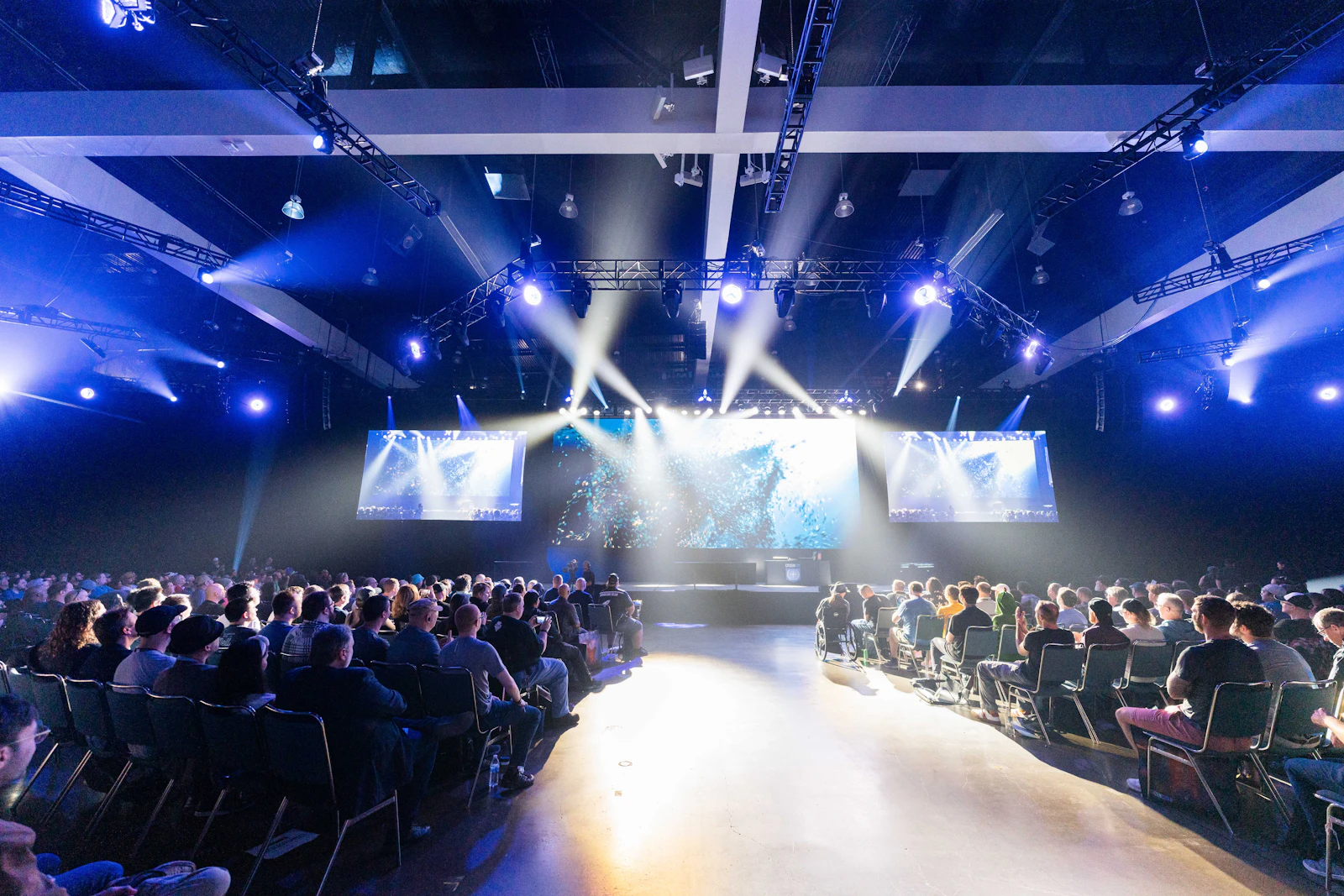 Corporate event stage production with audience in Dubai