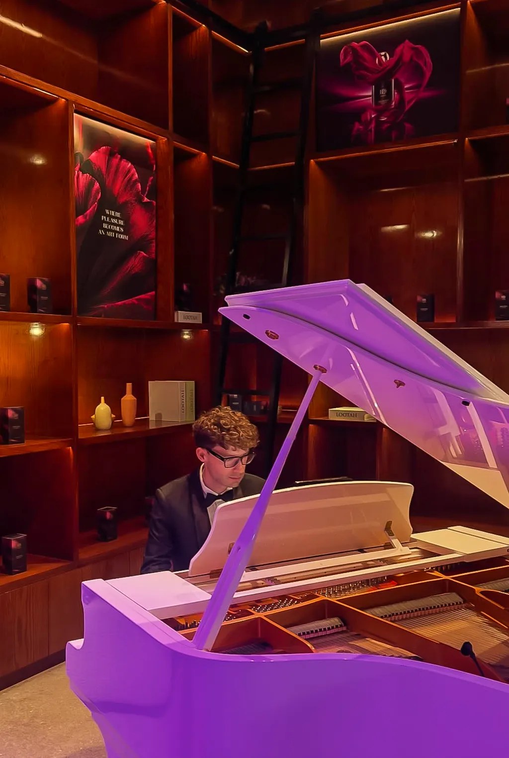 Pianist performing at the Lootah launch at Someone’s House