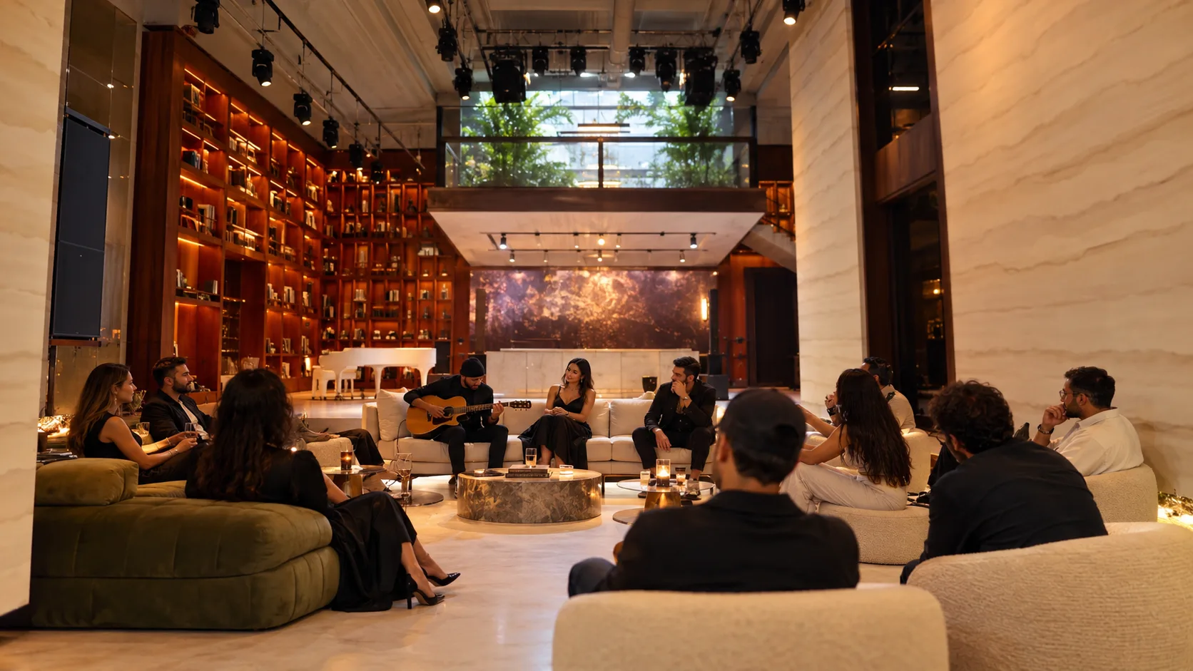 Acoustic performance at a private album listening party in Dubai