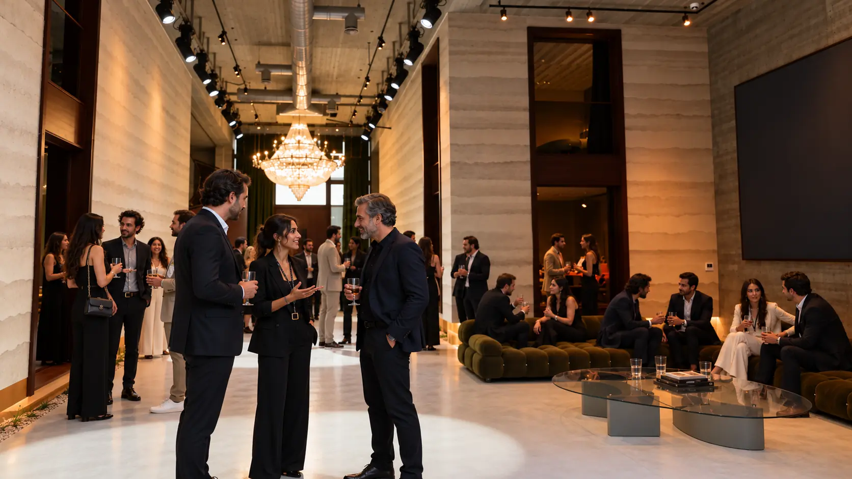 Guests being introduced at a film industry evening in Dubai